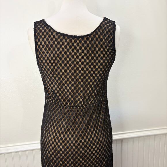Max Studio Size S Babydoll Dress Y2K Sheer Mesh Black Polka Dot Whimsigoth - Picture 11 of 14